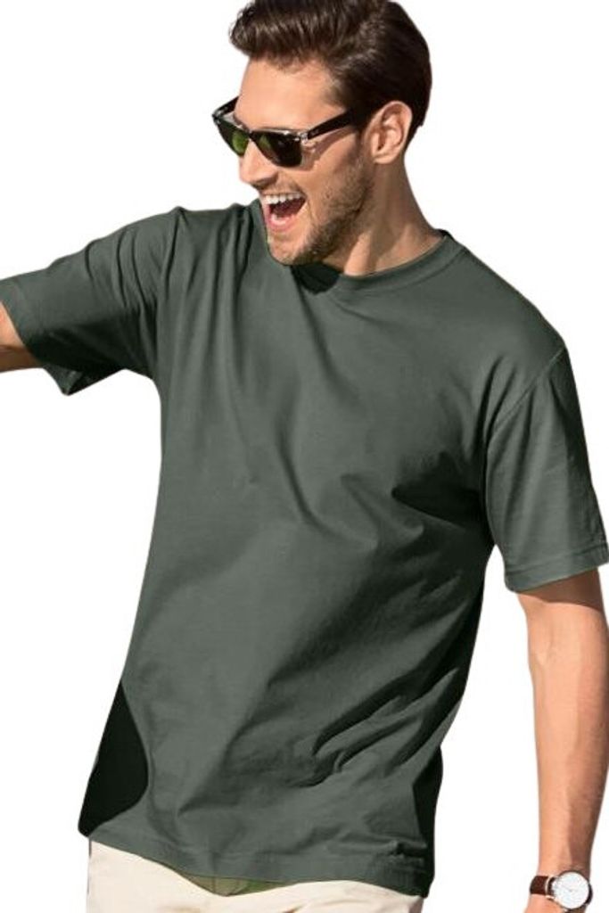Herren-T-Shirt für den Sommer, 100% Baumwolle, unbedruckt, einfarbig, 145g/m2, Farbe dunkler Schiefer, Größe 2XL