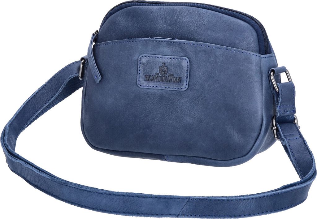 The Skandinavian Brand Damen Leder Umhängetasche Blue : blau-60 Farbsortierung: blau-60