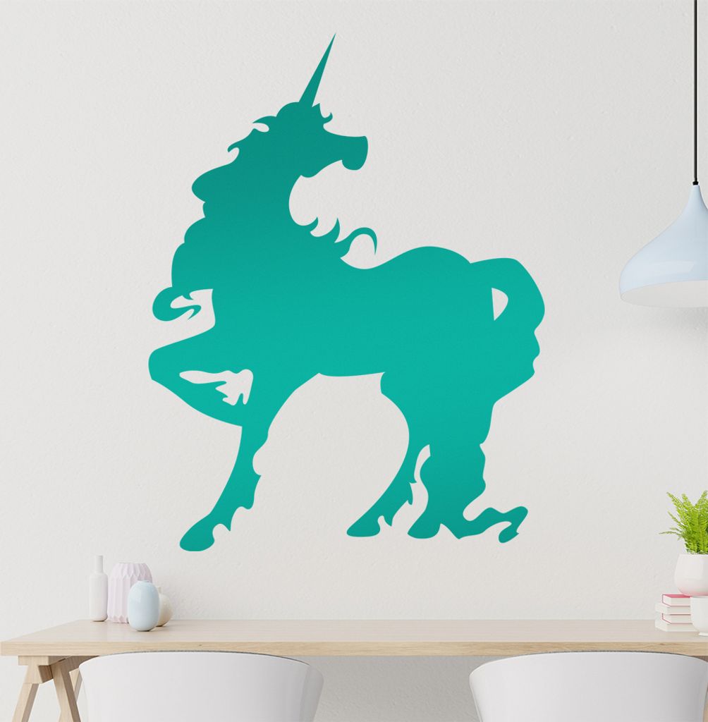 Einhorn Wandtattoo in 6 Größen - Wandaufkleber Wall Sticker - Dekoration, Küche, Wohnzimmer, Schlafzimmer, Badezimmer