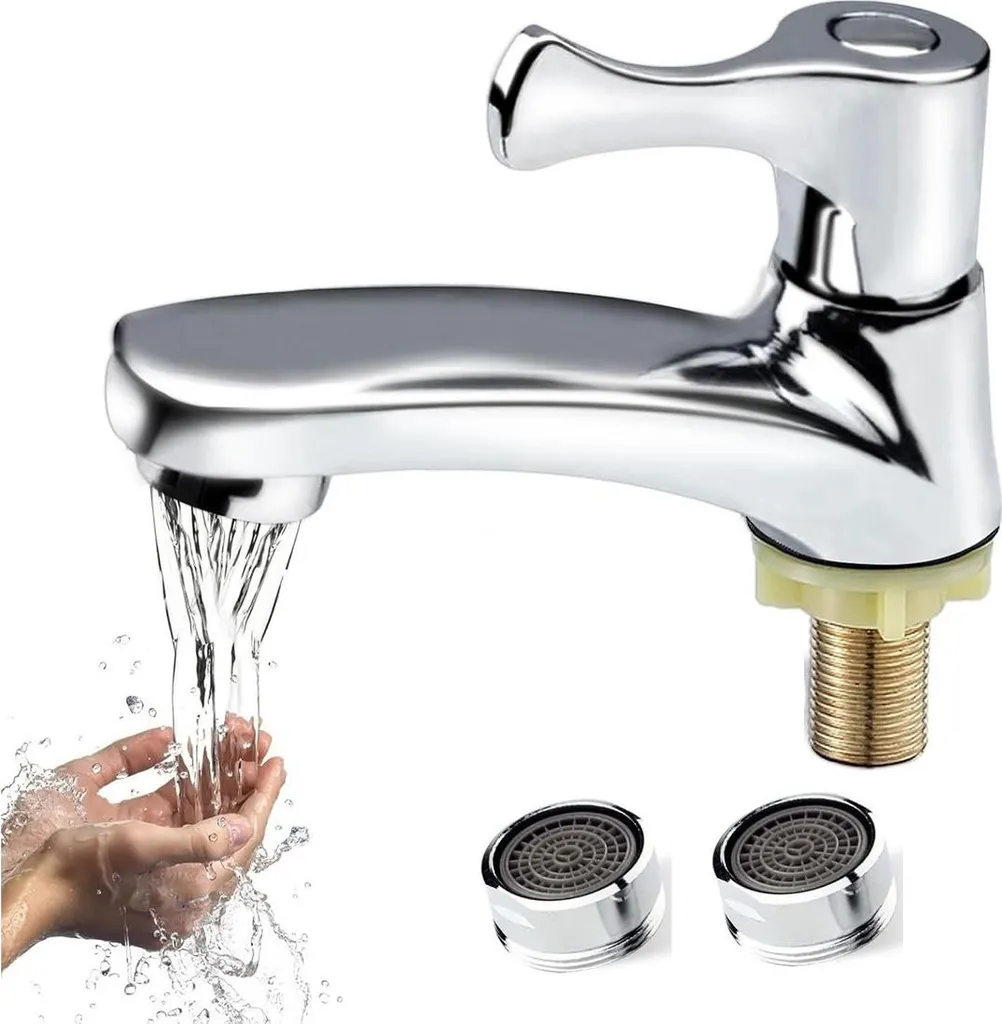 INF Rubinetto da Lavabo Singolo in Cromato con Nucleo in Rame e Filtri