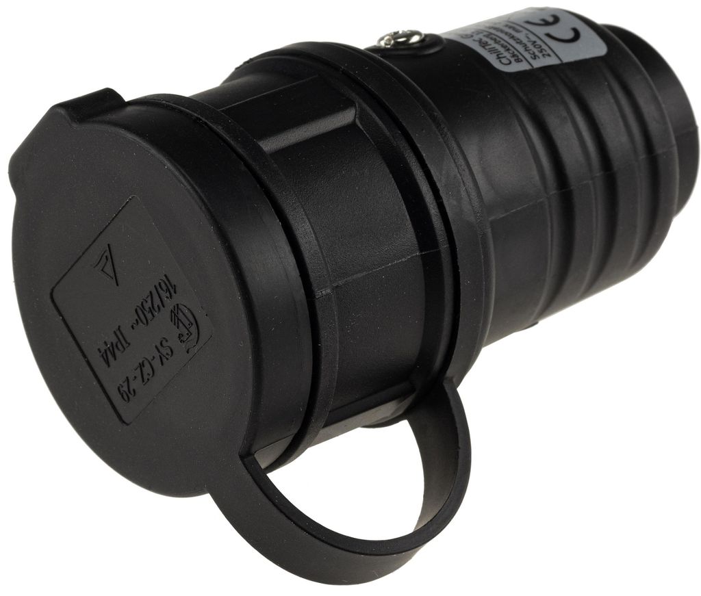 Schutzkontakt-Gummikupplung für Außen Schutzkappe 250V/16A Produktbild 