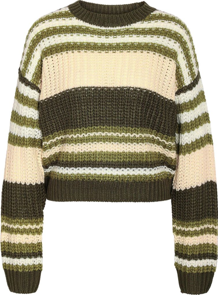 NOISY MAY Gestreifter Strickpullover mit Rundhalsausschnitt Größe: XS