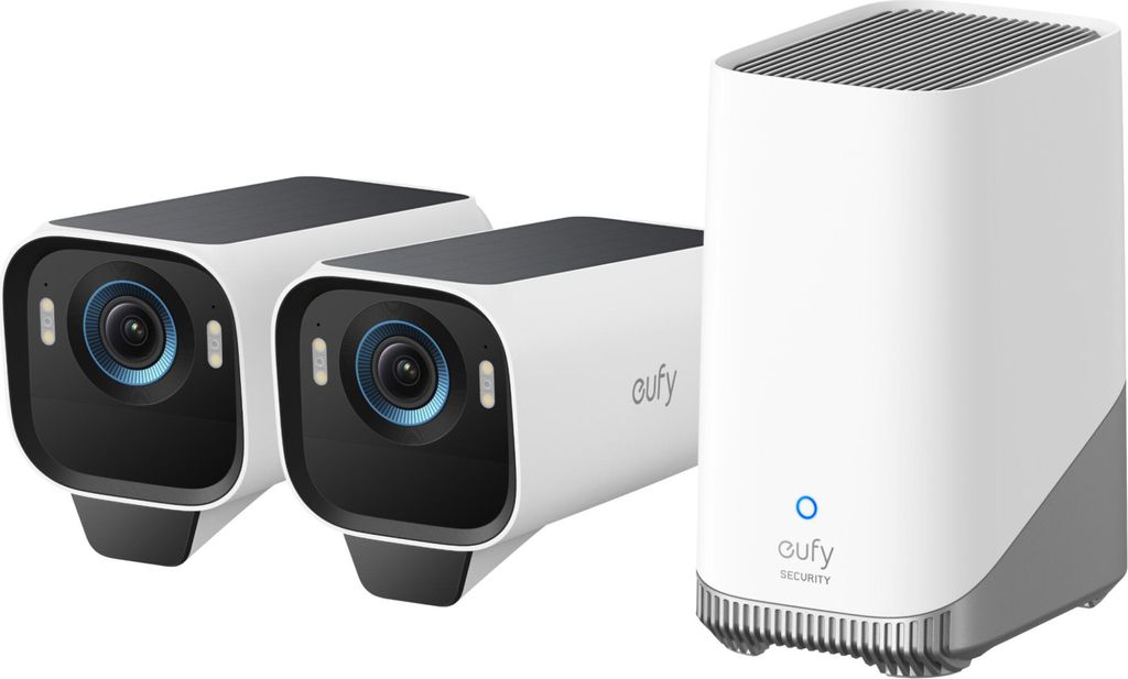 Drahtloses Überwachungssystem eufyCam S3 Pro HomeBase 3 mit 2 eufy S3 Pro-Kameras, 8 MP, 4K UHD 3840x2160, Max Color Night Vision, integriertem So...