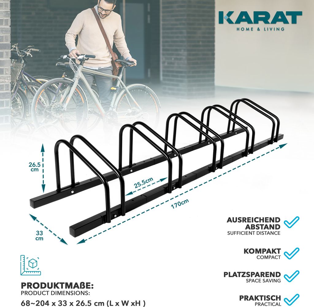 Cavalletto Posteriore Per Bicicletta Da Pavimento ENLEE | Regolabile Per Ruote 26-29 Pollici E 700C | Supporto In ABS Antigraffio Per Bici Da Strada E MTB