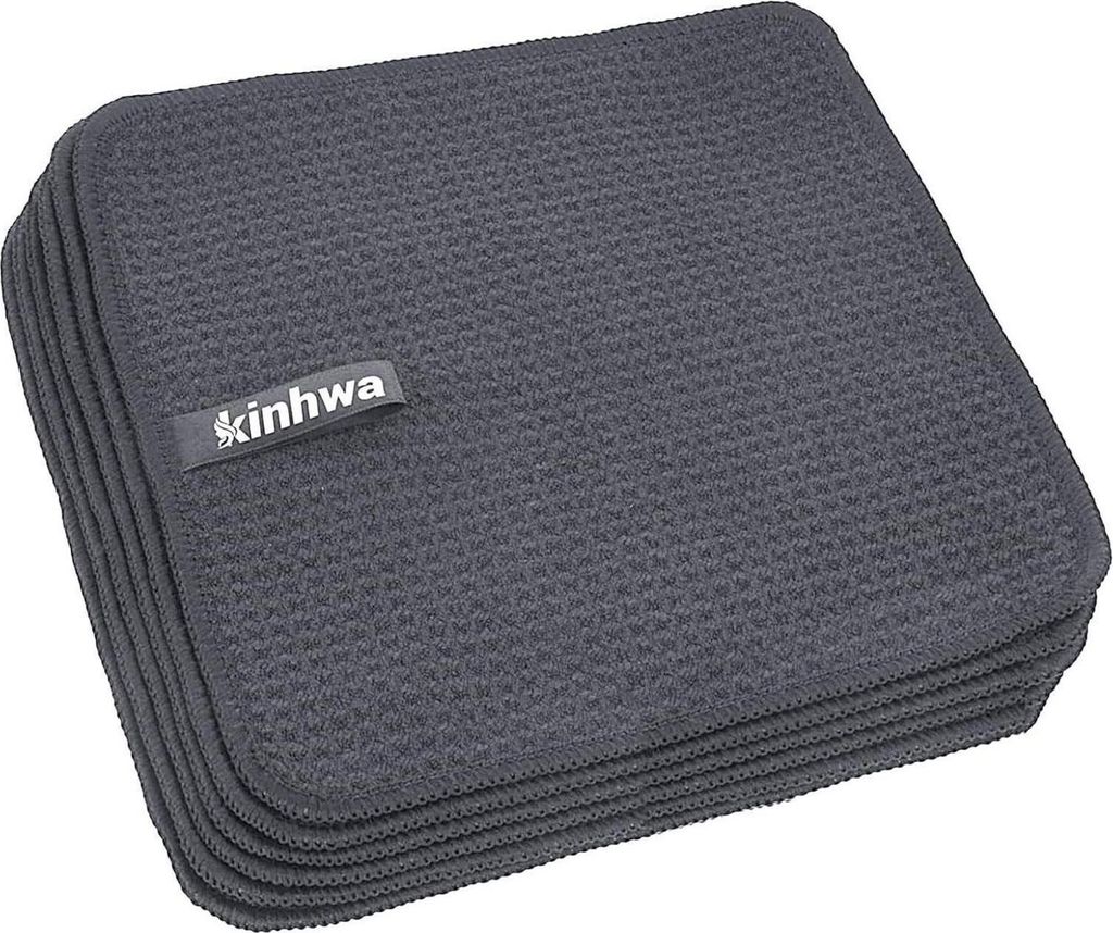 Mikrofaser Spültücher Set Grau 20x20cm 6 Stück fusselfrei Produktbild 