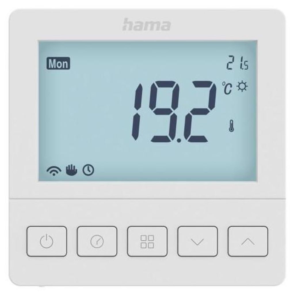 Hama 00176629, Cyfrowy termostat, Room, Biały, 5 - 35 °C, Zdjęcie produktu 