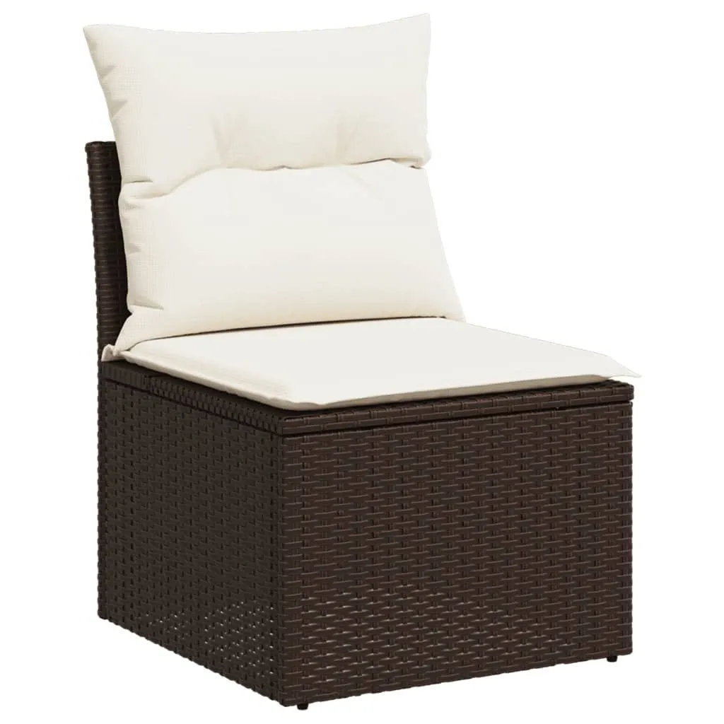 Poltrona Outdoor vidaXL senza braccioli Marrone Rattan PE e Cuscino