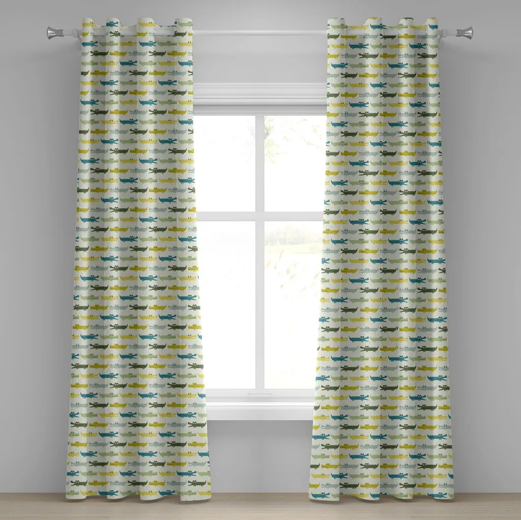 Tenda Cameretta Coccodrilli ABAKUHAUS 280x245 Giallo Verde - Sconti