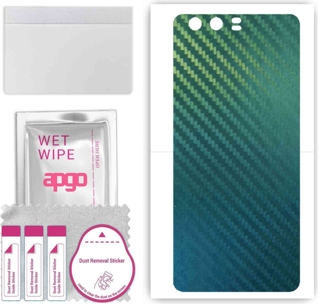 apgo Rückseite Schutzfolie, Skin, kompatibel mit Huawei P10, Hinten Displayschutzfolie aus Vinylfolie, kratzfest, einfache Montage - Kohlenstoff-C...