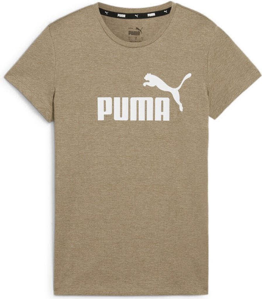 PUMA ESS Logo Heather T-Shirt Damen braun S