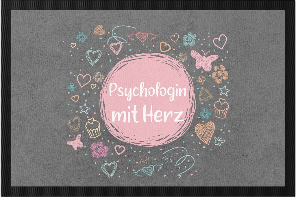 Psychologin mit Herz Fußmatte Dankeschön Geschenk Danke Sagen Für Alles Psychologie Therapie