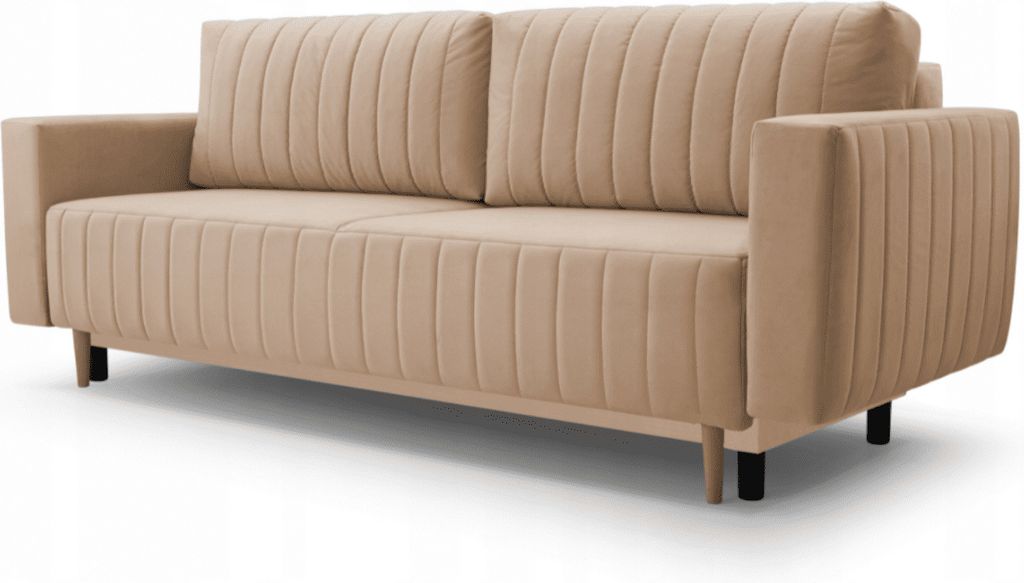 Elegantes Sofa mit Schlaffunktion, Modernes Sofa, Modernes Interieur, Wohnzimmer, Schlafzimmer, Zimmer, Sofa - RIVEN (BEIGE - TRINITY 02)