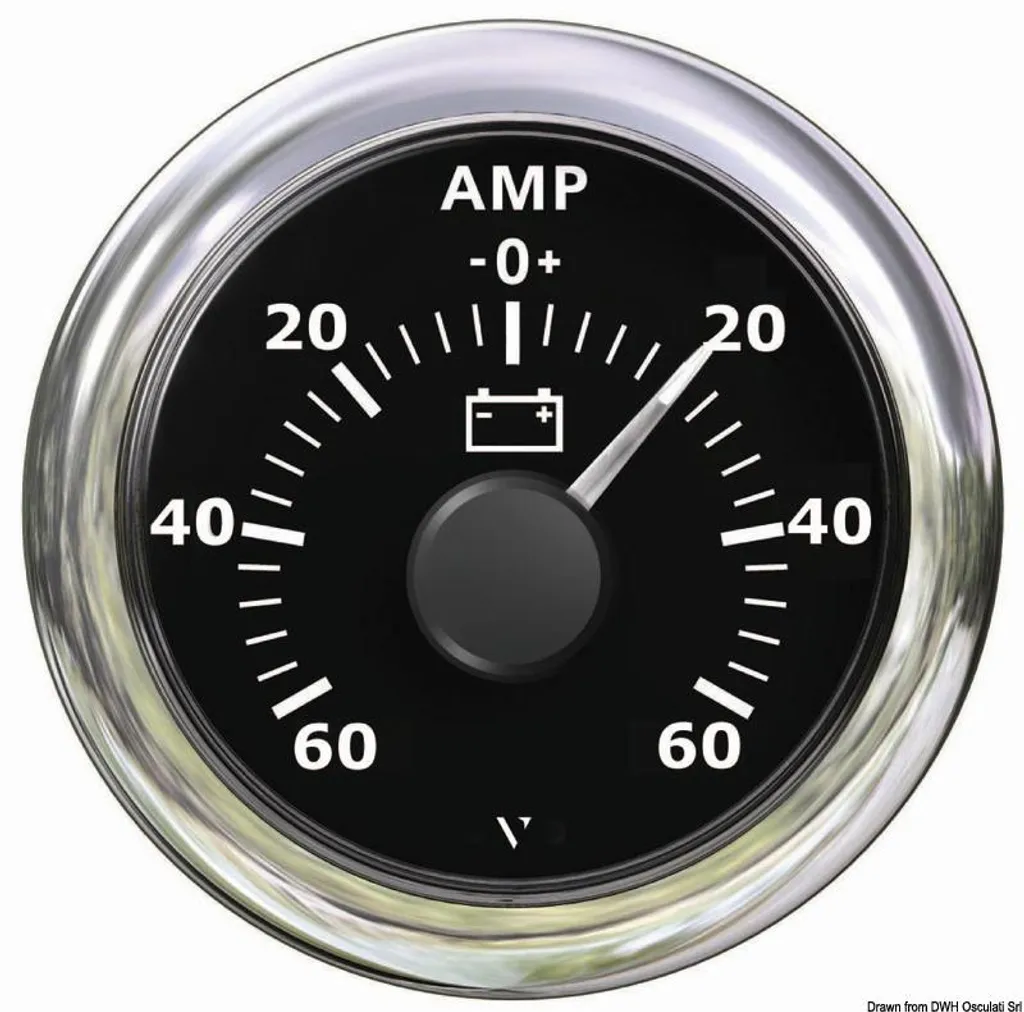 Indicateur de Charge Ampèremètre Analogique Noir 60-0-60A pour Véhicule