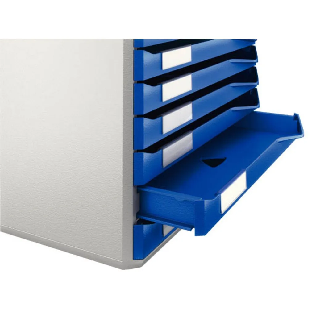 Caisson Leitz 5281-00-35 à 10 tiroirs fermés A4/C4 - Gris/Bleu - 5