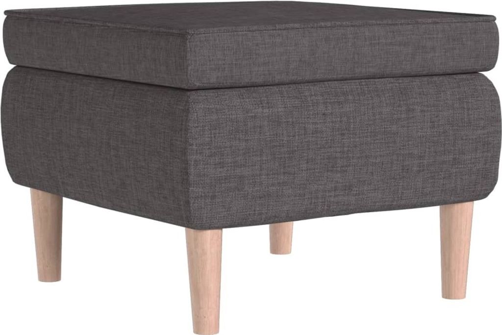 vidaXL Hocker mit Holzbeinen Dunkelgrau Stoff Produktbild 