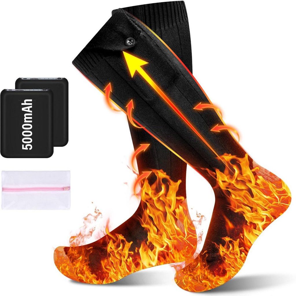 Beheizbare Socken 4 Stufen, 2x 5000 mAh Akku, 360° Produktbild 