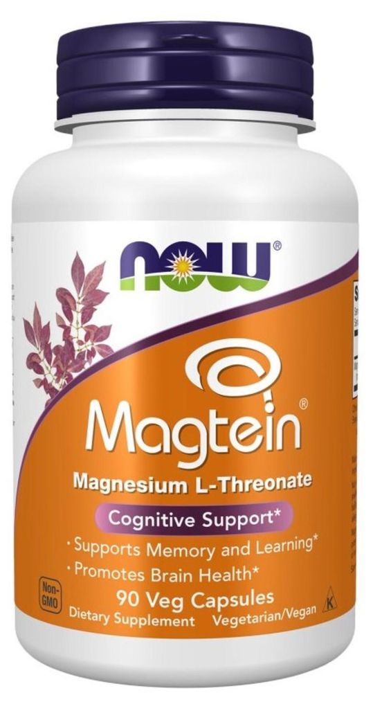 NOW Foods Magtein L-Treonian Magnezu (90 capsules) Productafbeelding 