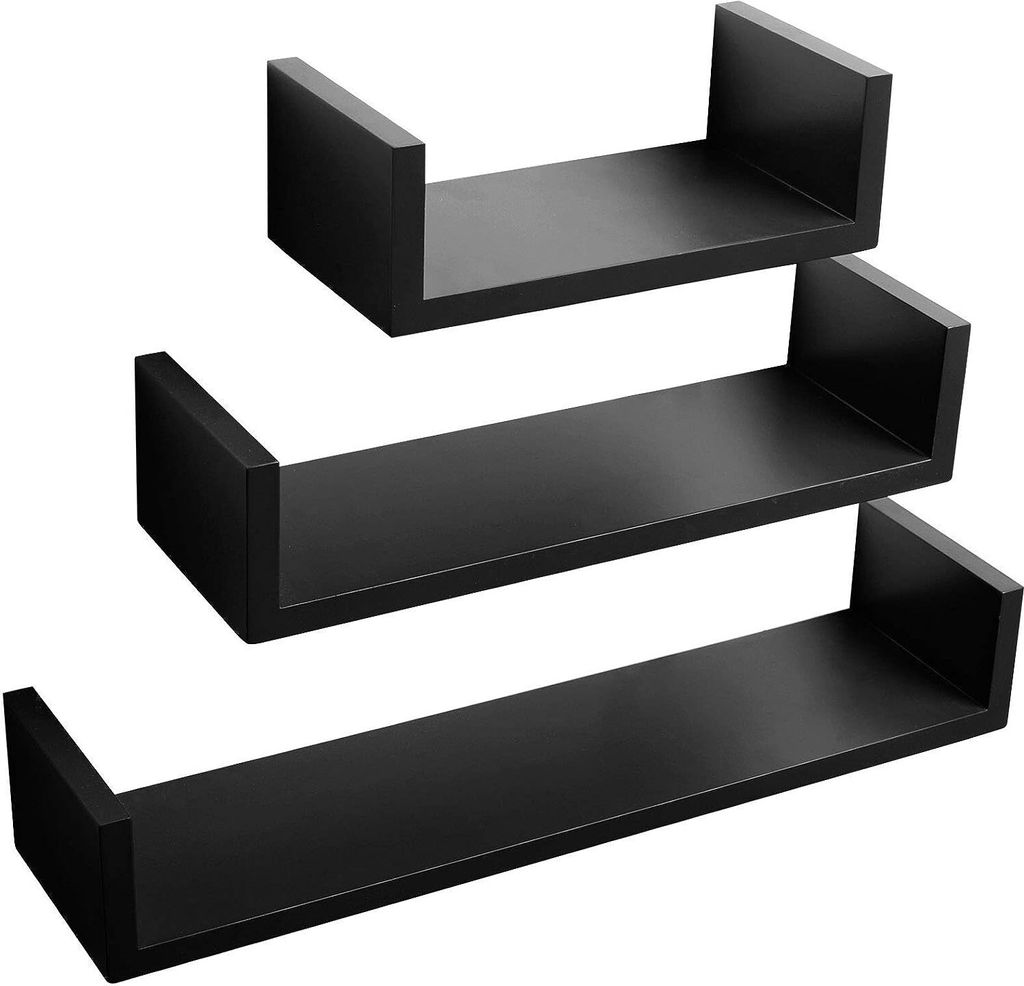 WOLTU 3er Set Hängeregal, Wandregal, U Form CD 30/45cm/60cm Produktbild 