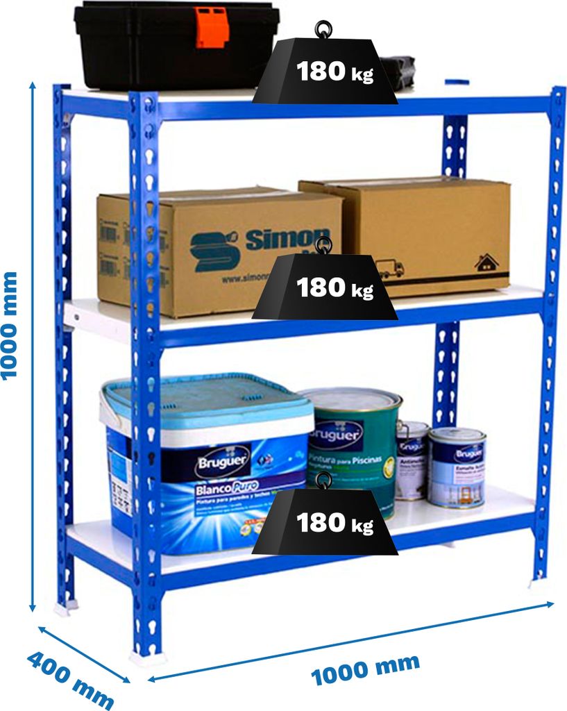 SIMONCLICK PLUS 3/400 1000 Metallband BLAU/WEISS