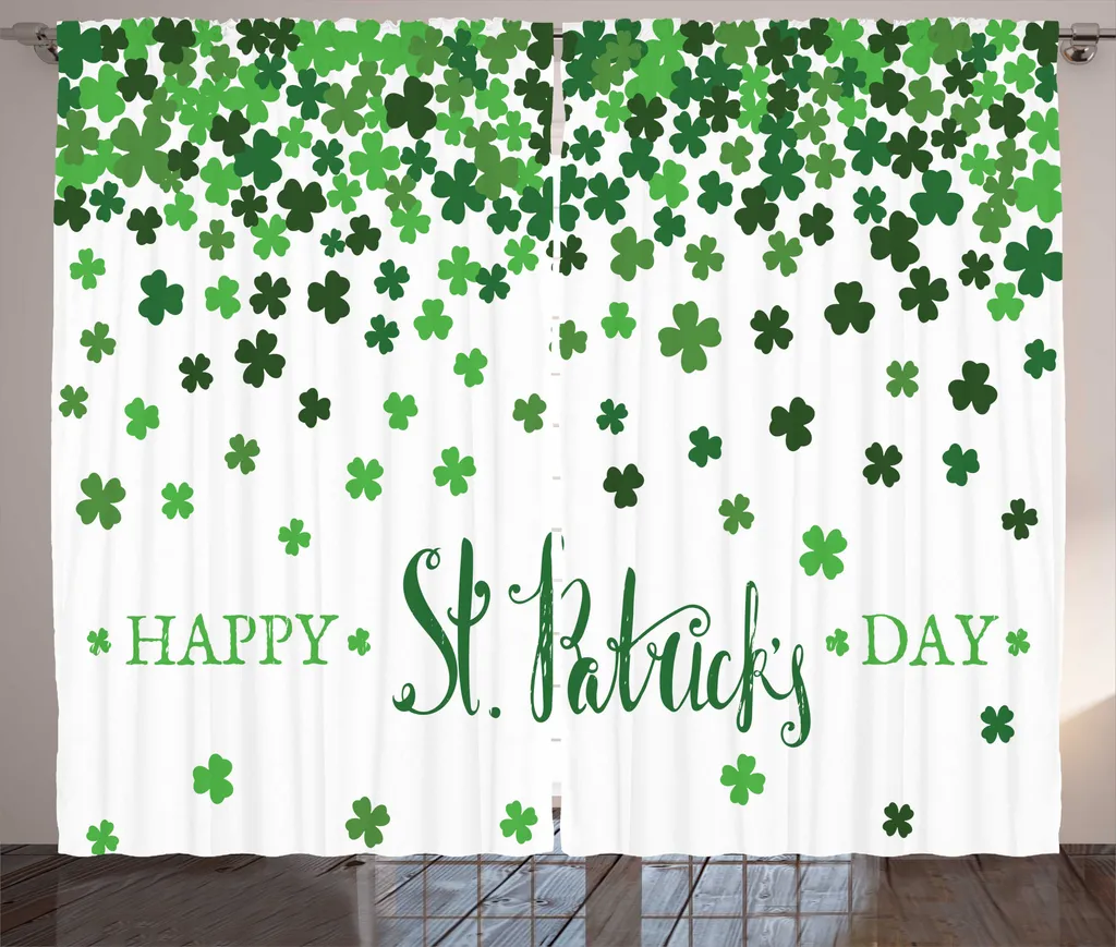 Grand rideau décoratif Saint-Patrick pour salon et chambre 280x225 cm