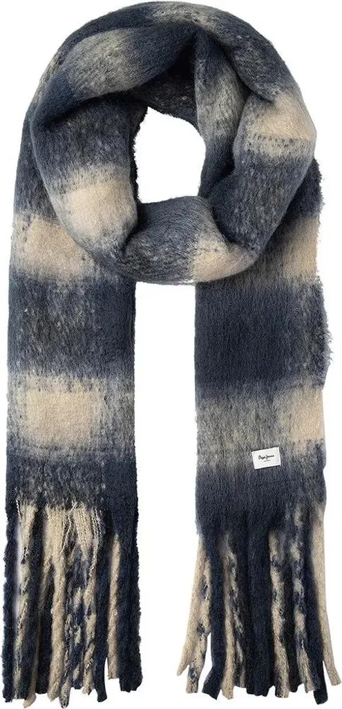 Pepe Jeans Fabiola écharpe bleu femme One Size : l'élégance en coton bleu