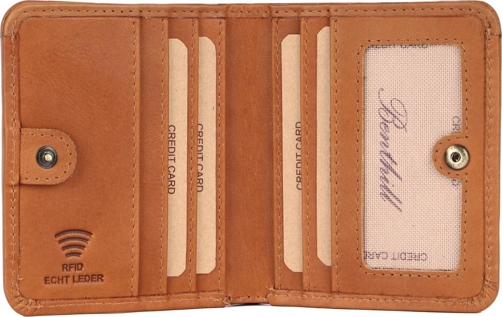 Benthill Kleine Geldbörse Echt Leder | Damen & Herren Geldbeutel RFID Schutz | Minibörse Mini Portemonnaie