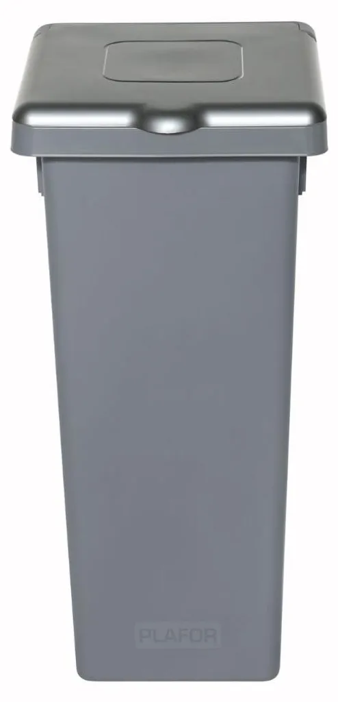 Poubelle de tri 20 litres anti-odeur grise Plafor Fit Bin fermée