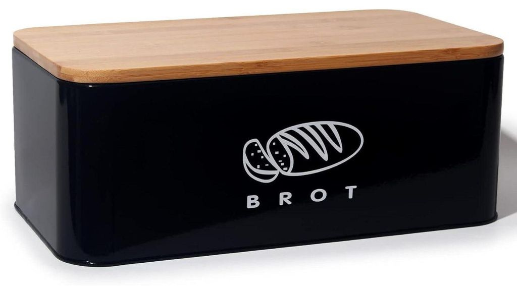 XXL Brotkasten mit Deckel 14L, 42x23x16cm, Bambusdeckel, Produktbild 