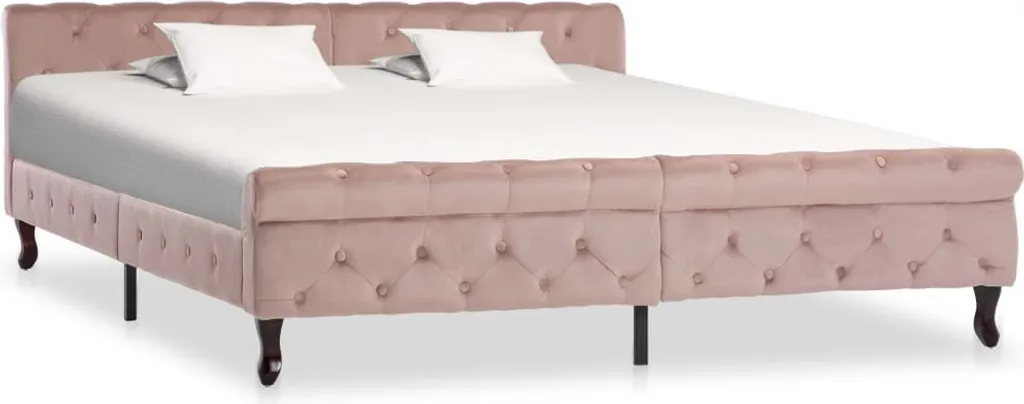 Cadre de lit rose velours 180x200 cm - Créez une suite parentale cosy