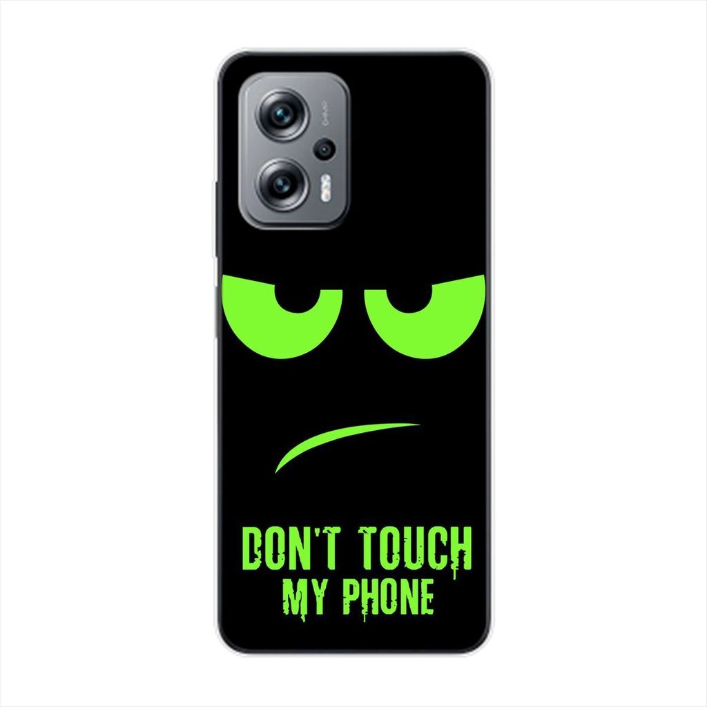 König Design Hülle kompatibel mit Xiaomi Redmi K50i Kunststoff Soft Handyhülle - Handy Case Dont Touch My Phone Grün