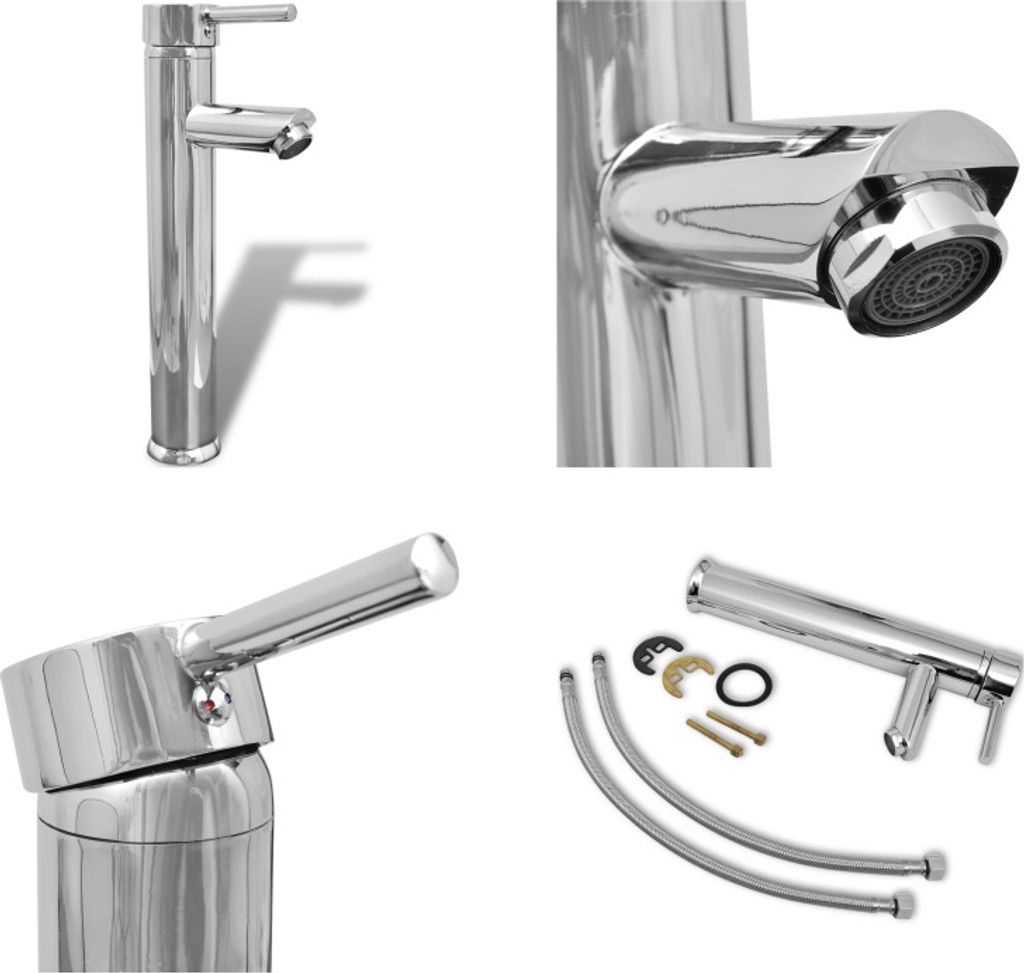 vidaXL Bad Wasserhahn Mischbatterie Messing - Wasserhähne - Bad Wasserhahn - Mischbatterie Armatur - Waschtisch Armatur