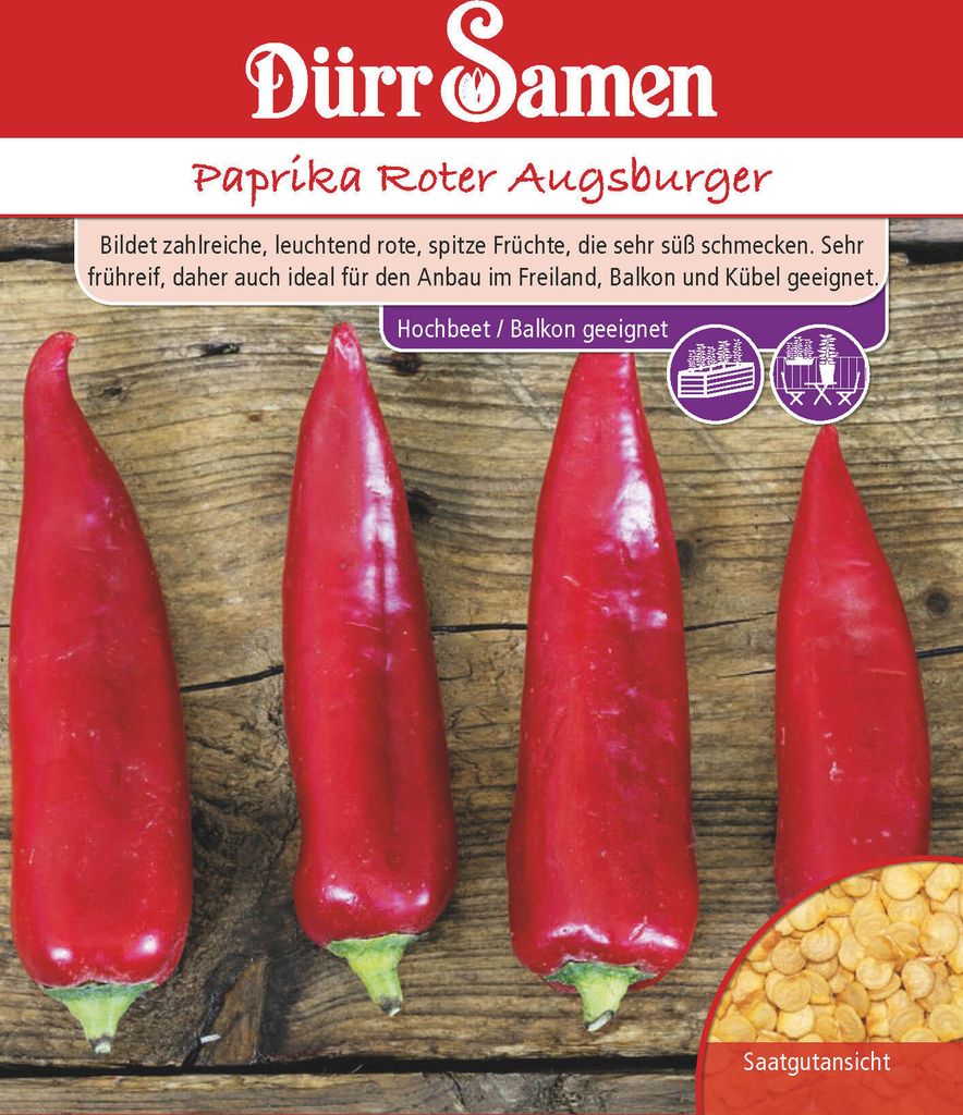 Paprika Roter Augsburger | Paprikasamen von Dürr Samen
