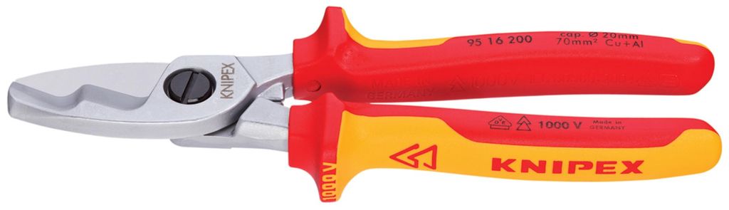 Knipex 95 16 200, Ručná rezačka káblov, Červená, Žltá, Obrázok produktu 