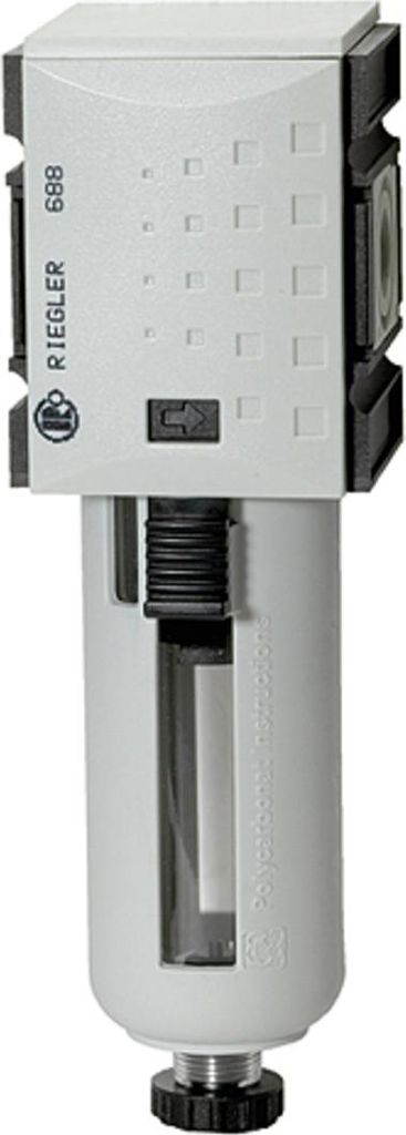 Riegler Filter »FUTURA« mit PC-Behälter, Schutzkorb, 5 μm, BG 4, G 1, VA