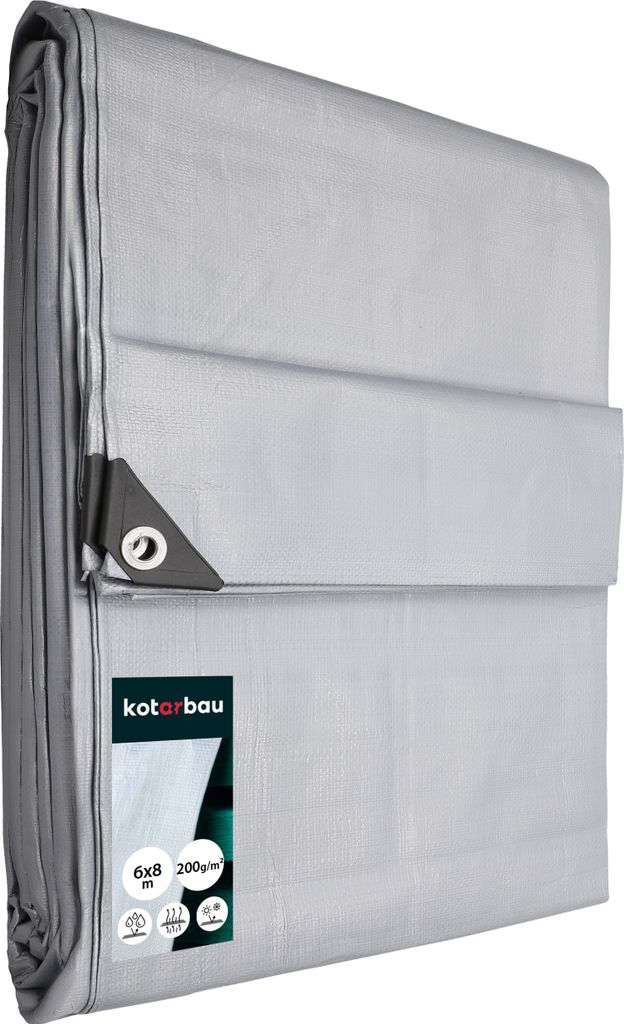 KOTARBAU® Plane 200 g/m2 Abdeckplane 6 x 8 m Schutzplane Produktbild 