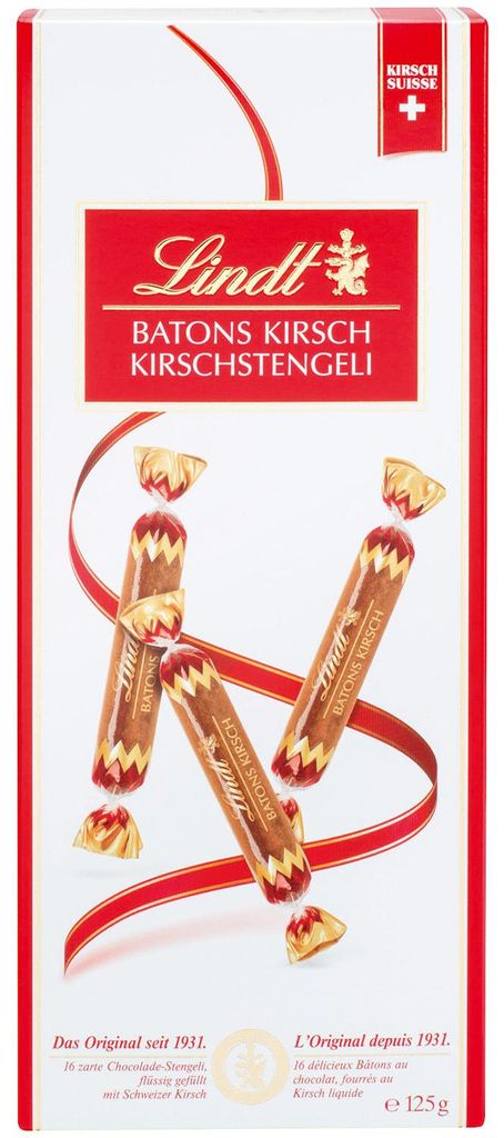 Lindt Kirschstängeli, Milchschokolade, 125 g, 1755 kJ, 419 Produktbild 
