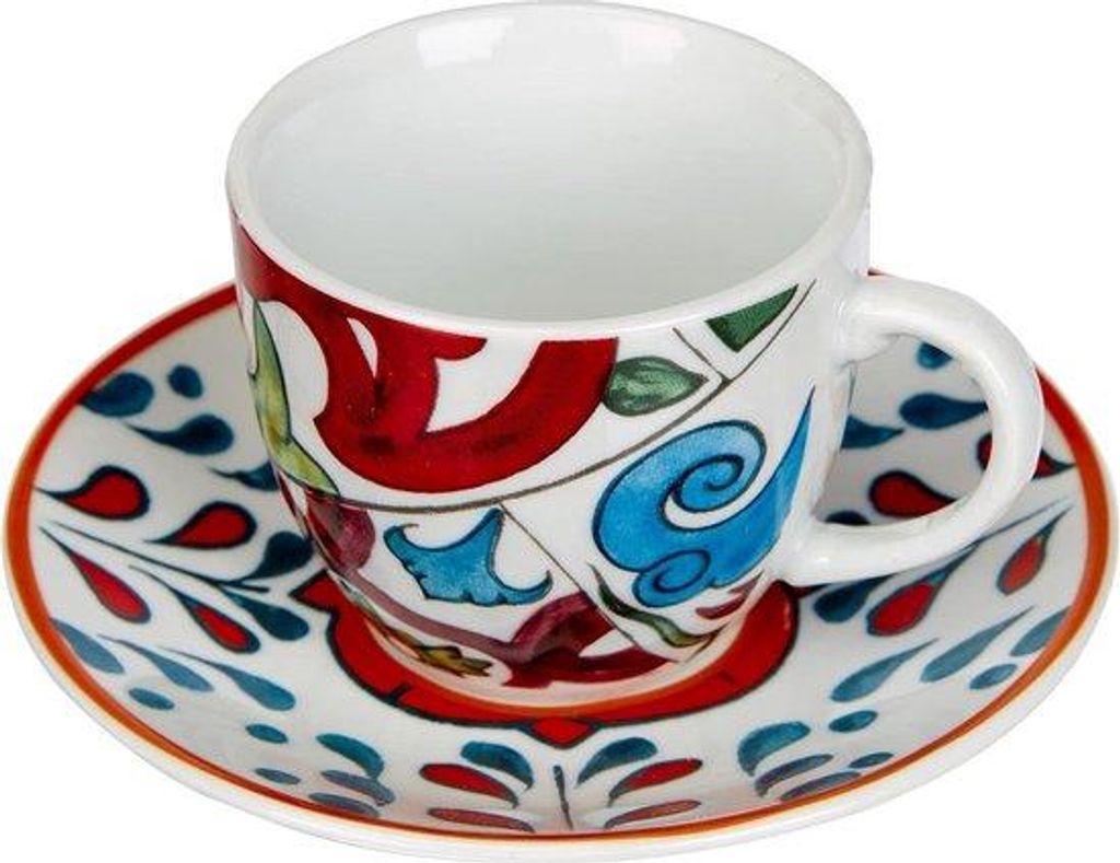 Kaffeebecher-Set 6-teilig bunt nostalgisch