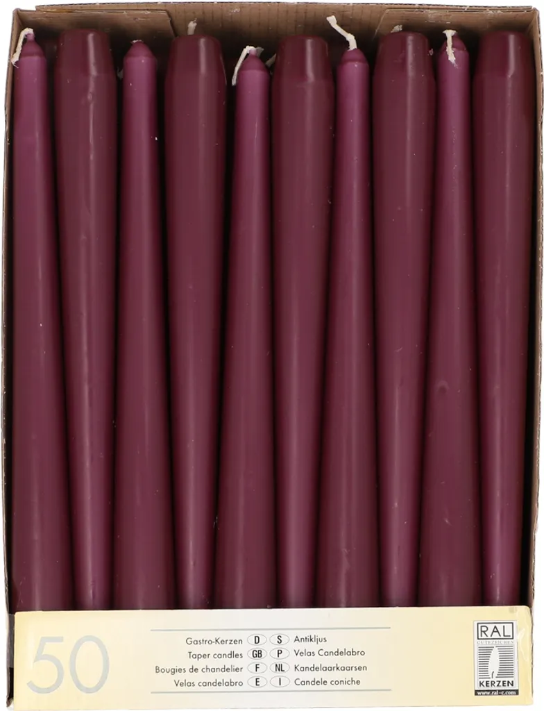Bougies pour chandeliers violettes 22 mm STARPAK pack de 50 unités