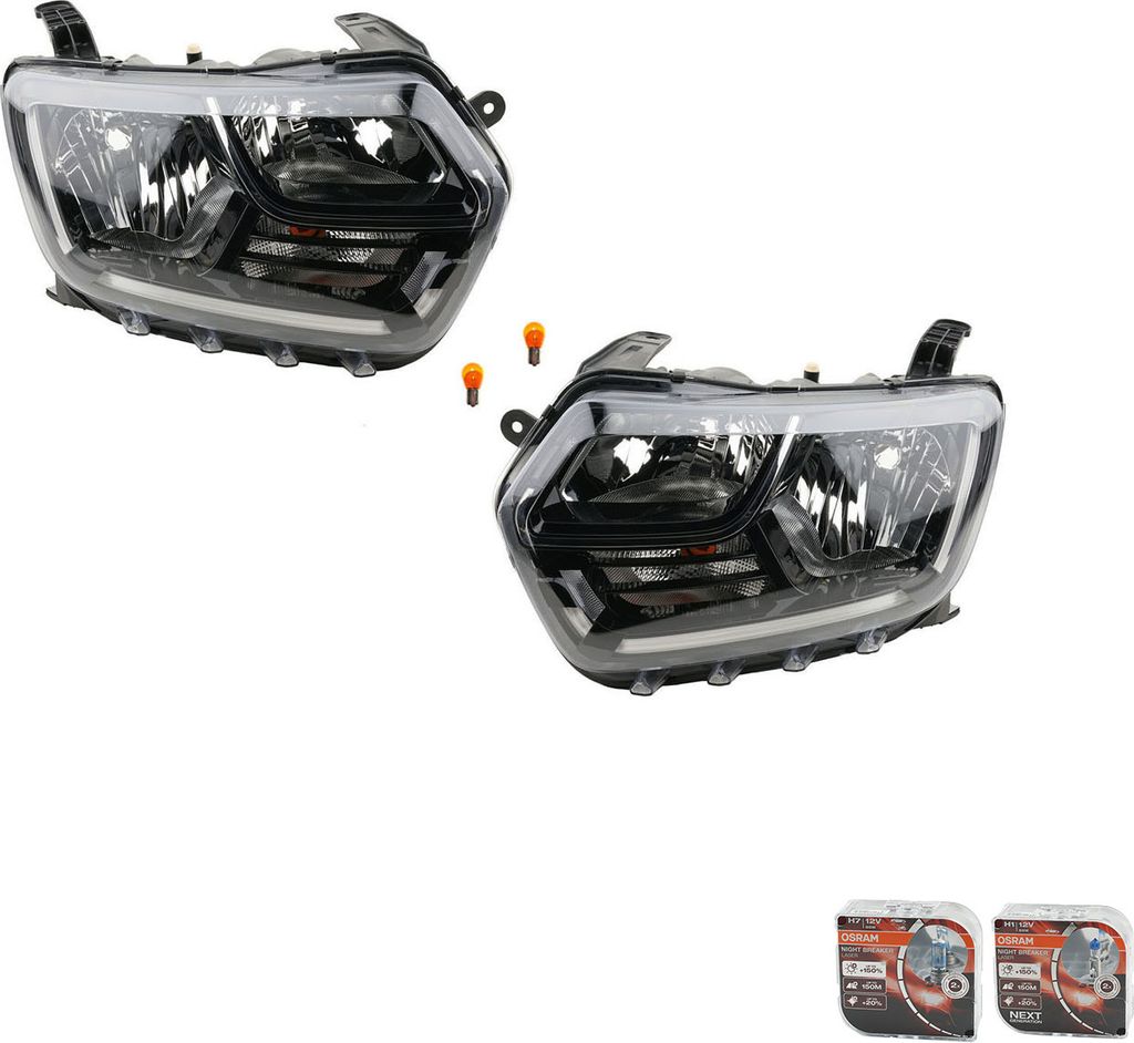 Johns, Scheinwerfer + Osram Night Breaker Laser passend für Dacia DUSTER HM_ 10/17- L R 260609367R 260101133R