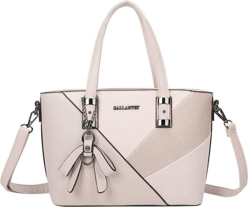 Gallantry, Damentasche mit Schleife und grafischem Muster, Beige
