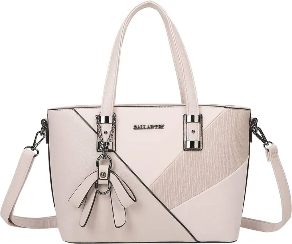 Gallantry, borsa da donna con fiocco e motivo grafico, giallo-grigio