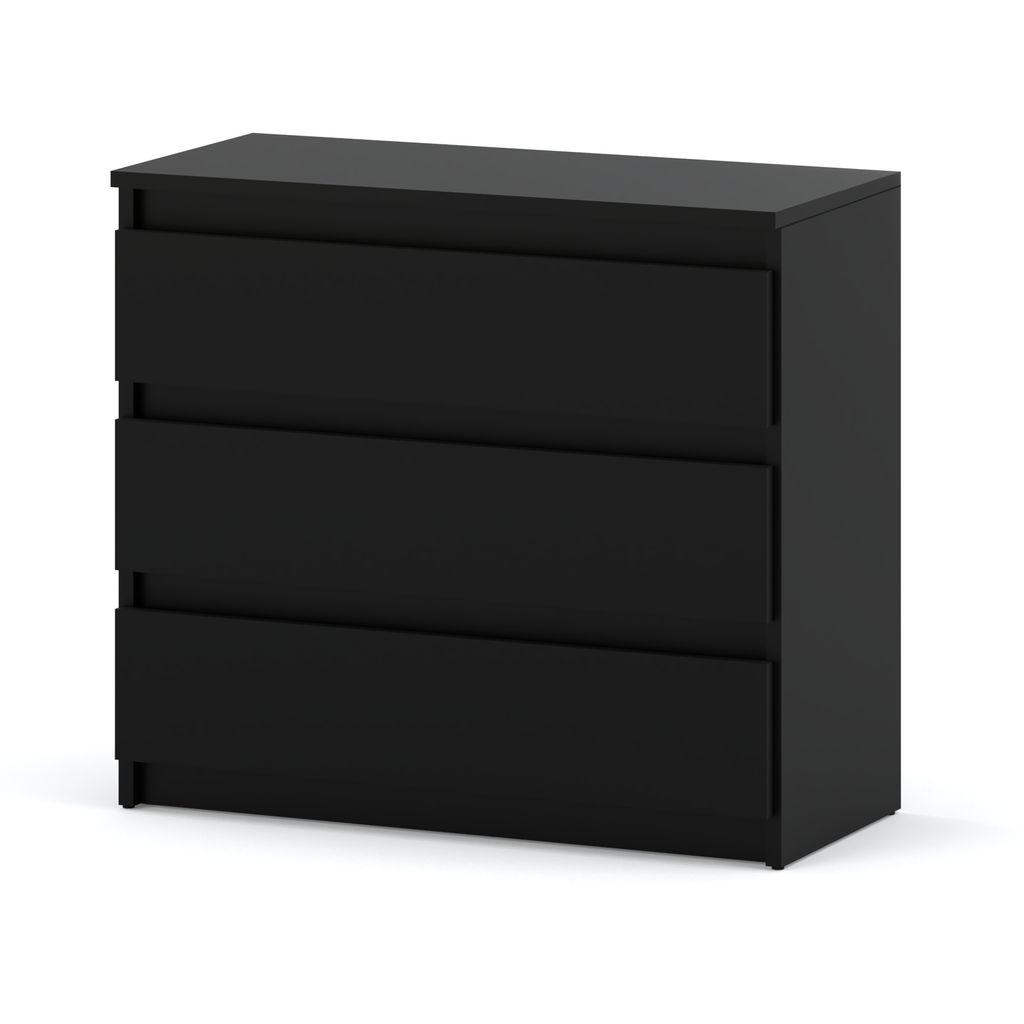 STIV Möbel | Kommode Schwarz Matt 80x33,5x71,5 cm | 3 Produktbild 
