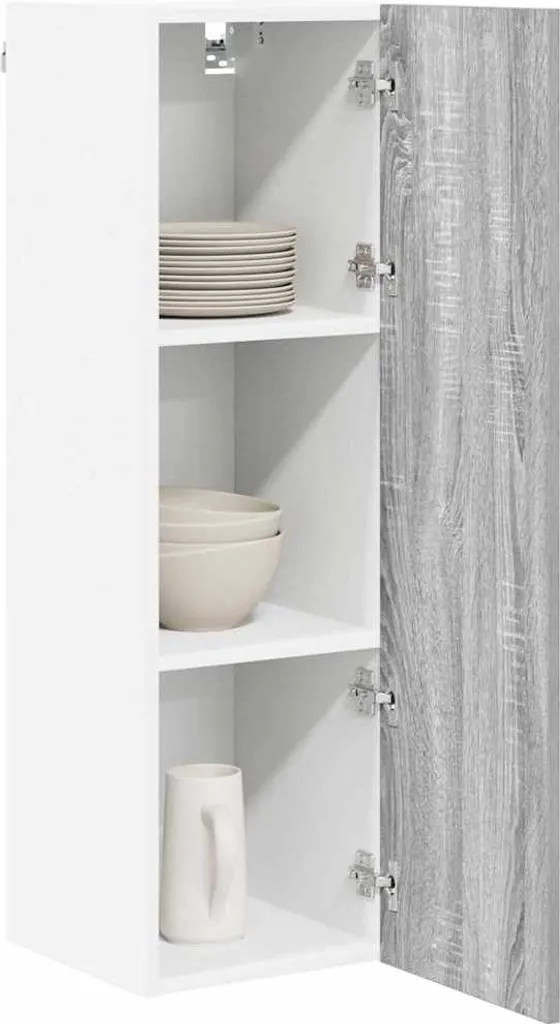 Armadio a Parete SYFAX 30x100 cm Grigio Sonoma - Arredo Essenziale - 2