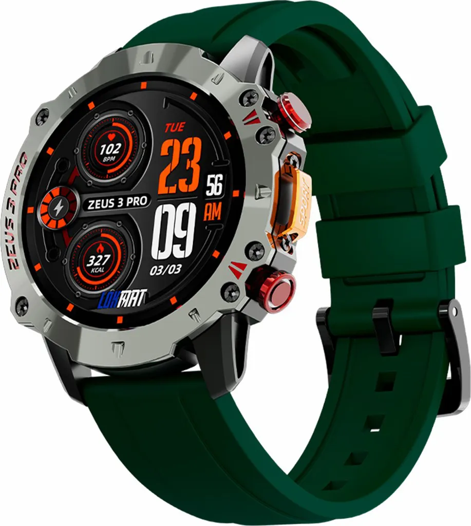 Smartwatch LOKMAT ZEUS 3 PRO Verde: Schermo IPS 1,39" e Chiamate BT