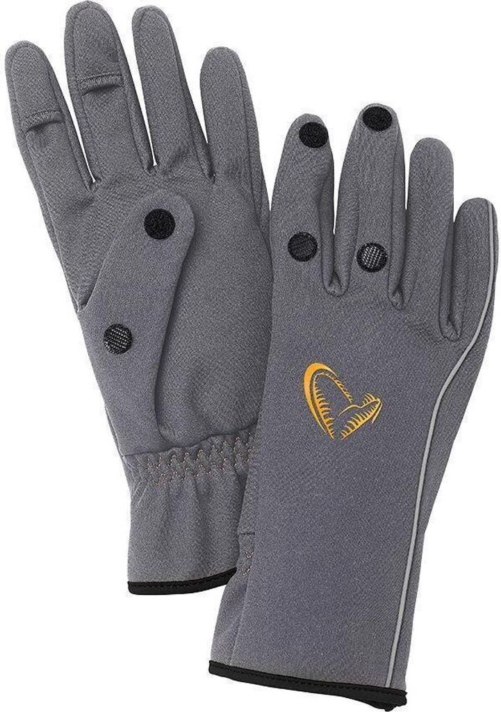Savage Gear SOFTSHELL GLOVE L GREY Handschuhe Angelhandschuhe