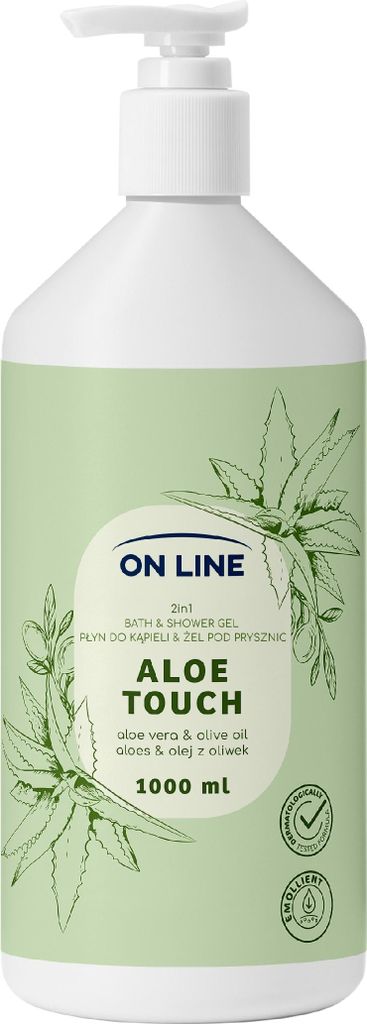 On Line żel pod prysznic i do kąpieli Aloes 2w1 1L