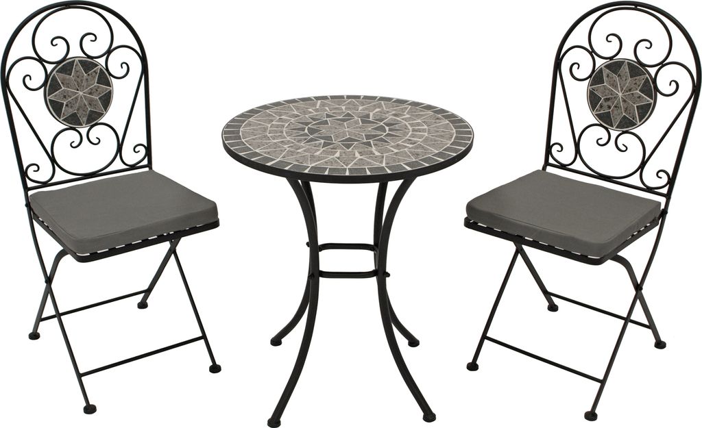 DEGAMO Gartenset Sitzgruppe Bistroset SIENA 3-teilig (2x Produktbild 