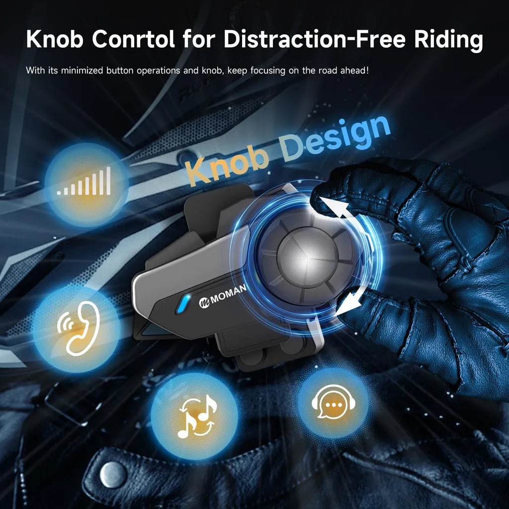 MOMAN H2S Intercom Bluetooth moto avec réduction de bruit kit double - 8