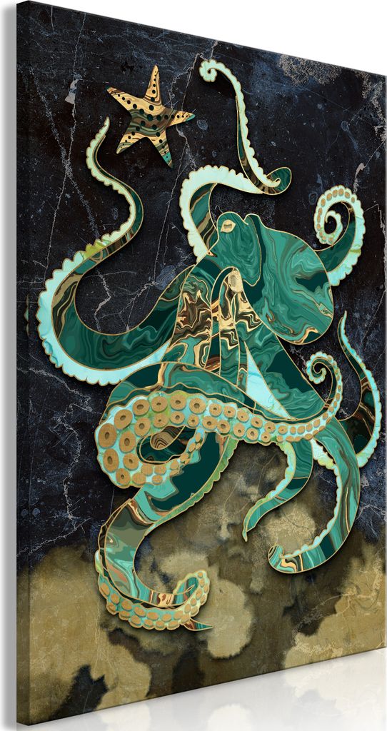 Italienischer Leinwand Leinwandbild - Marble Octopus (1 Part) Vertical 80x120 cm Tiere g-C-0270-b-a
