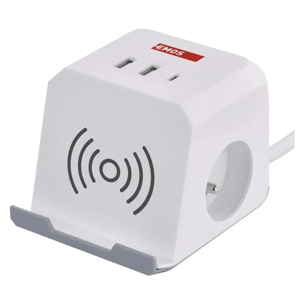 Multiprise de Bureau Cube avec USB-C et Induction pour charge smartphone